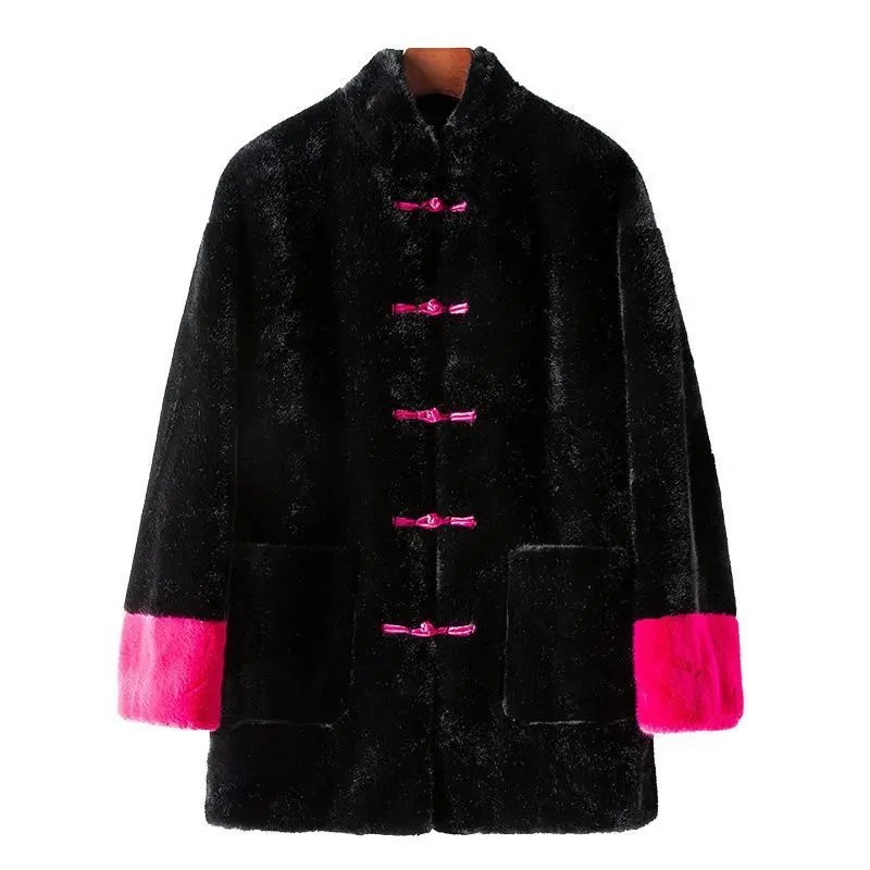 TrendWoman Clothing2024 Winter New Product Mid Length Environmentally Friendly Fur Coat For Women'S Internet Popular Gold Mink F