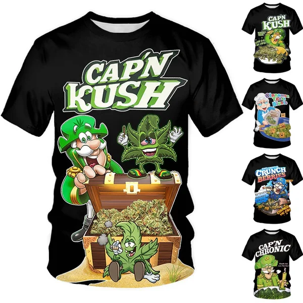 

New Fashion Black T-shirt Womens/Mens Cinnamon Toast Blunts 3D Print Casual T-Shirt Tops