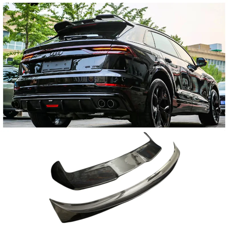 

For Audi Q8 SQ8 2018 2019 2020 2021 2022 2023 High Quality Carbon Fiber Car Rear Wing Trunk Lip Roof Spoiler