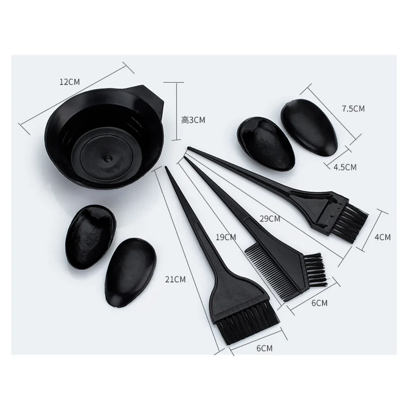 

Black Hair Dyeing Accessories Kit Hair Coloring Dye Comb Stirring Brush Plastic Color Mixing Bowl DIY Hair Styling Tool