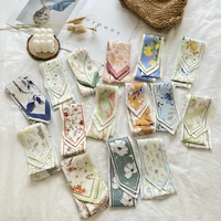 Fashion Floret Printed Hairband Silk Satin Bag Scarf For Women Skinny Long Wrist Ribbon Neck Scarves Hair Scarfs For Women 1