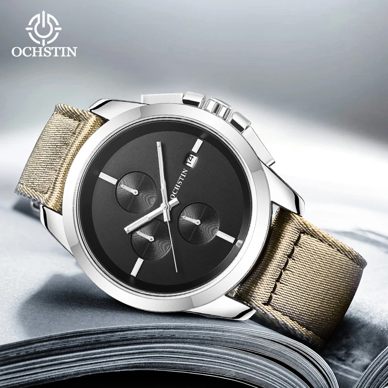 Ochstin Creative Nylon Series Personalized Trendy Original Multi functional Movement Waterproof Watch Men's Quartz Watch