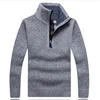 Men's Fleece Thicker Sweater Half Zipper Turtleneck Warm Pullover High Quality Male Slim Knitted Wool Sweaters For Spring 1