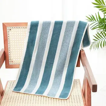 Serviette de bain rayée 35x75cm, serviettes absorbantes douces à séchage rapide, draps de bain pour salle de bain 1