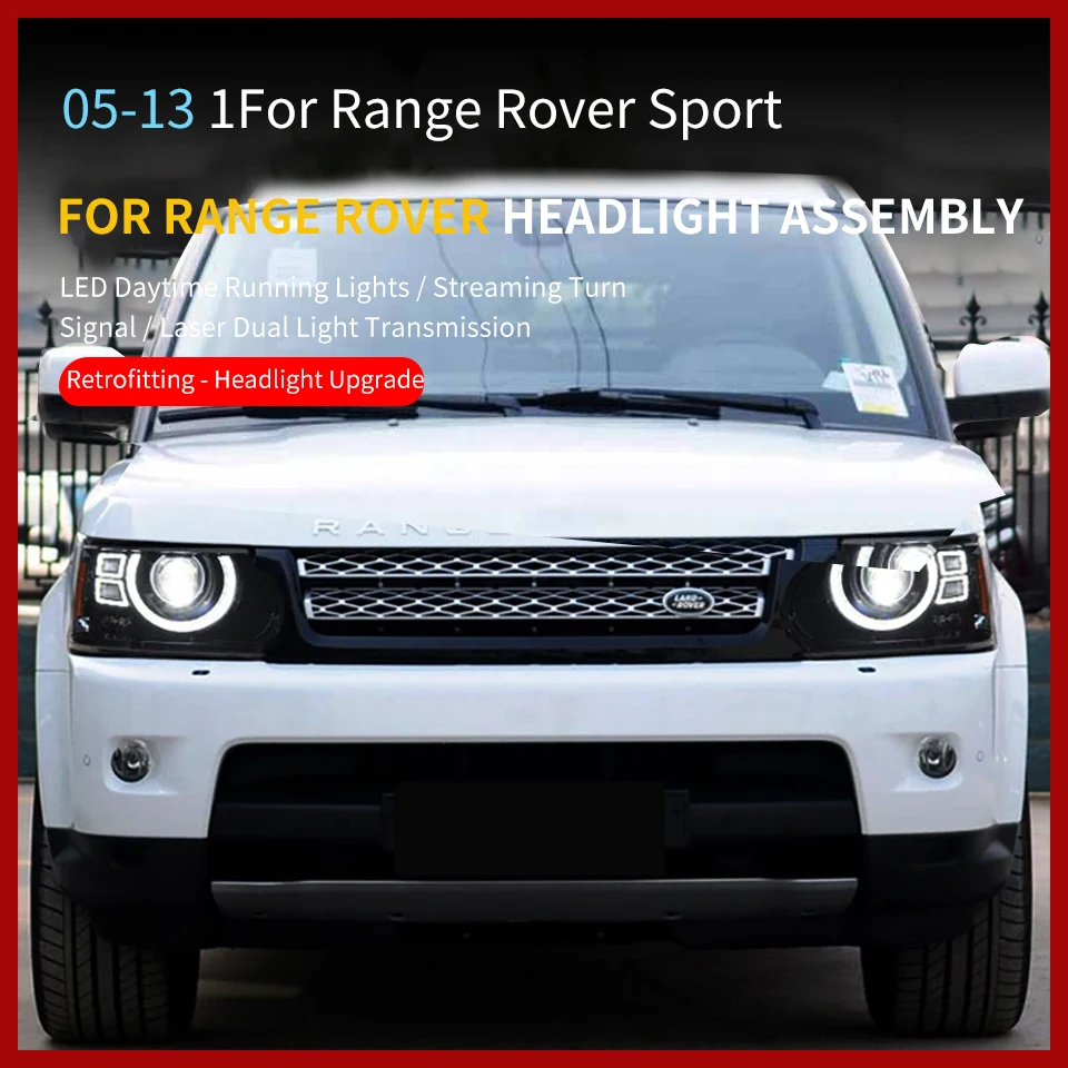 FT Head Lamp for Range Rover Headlight 2005-2013 LED Headlights Range Rover  DRL Turn Signal High Beam Angel Eye Projector Lens - AliExpress