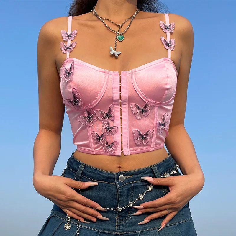 cami top Gót Bông Tai Kẹp Kwaii Ren Cơ Bản Camis Pastel Gothic Ngọt Cung Tên Trắng Chặt Cây Trồng Áo Lolita Xù Nữ Coquette Thẩm Mỹ cheap bras