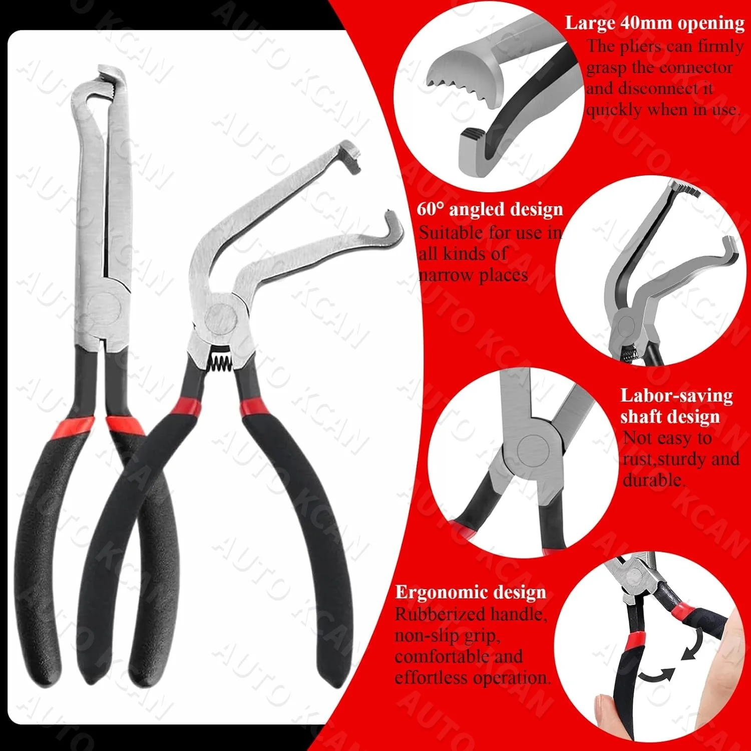 Professional Car Hose Crimping Plier Electrical Connector Disconnect Pliers Set Pliers & Fuel Line Clip Remover Tools