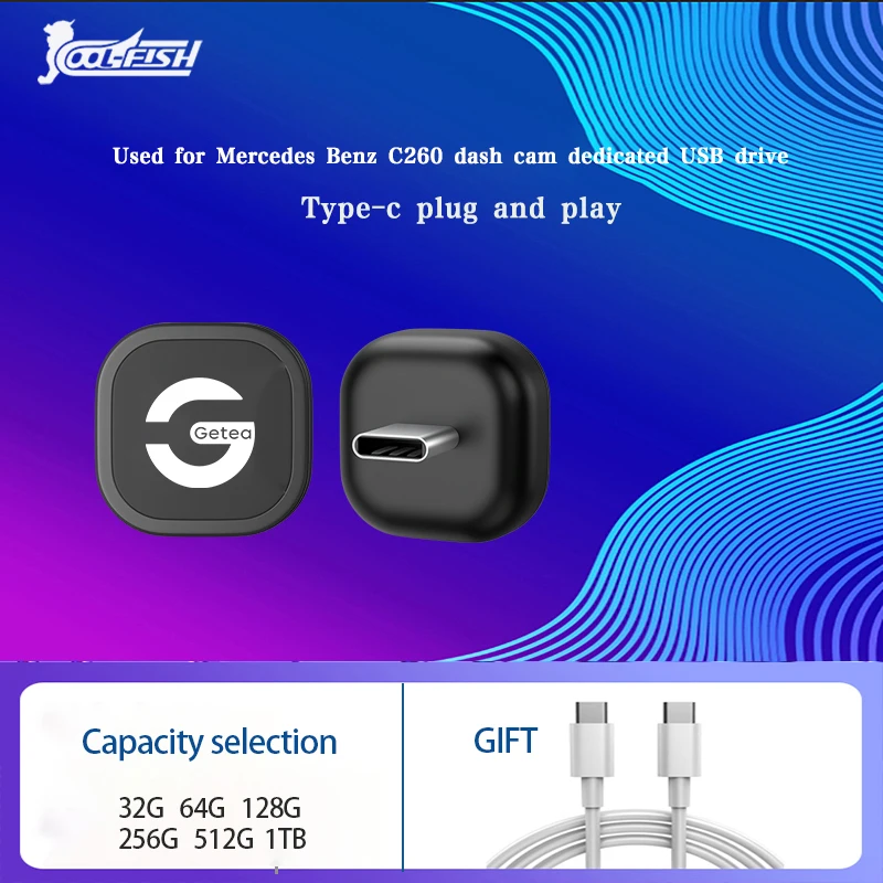 

CoolFish USB Flash Drive 3.0Type-C Flash Card 64G128G256G512G1T Recorder Hard Disk For Mercedes Benz Dash Cam Dedicated Free Shi