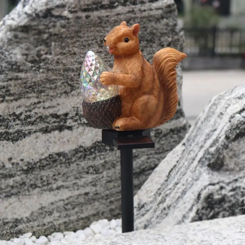 

Светодиодные лампы на солнечной батарее, водонепроницаемые садовые светильники для коридора, двора, с рисунком белки, лужайки