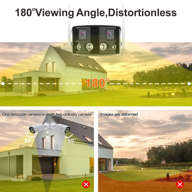 POE Onvif IP Camera WiFi Outdoor Security Surveillance Fisheye Panoramic Dual Lens 180° Ultra Wide Angle 4MP H.265 Two-way Voice - Image 3