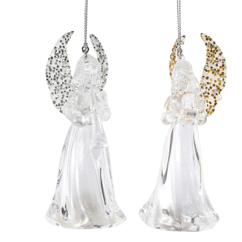 

Christmas Angel Pendant Transparent Little Angels Furnishing Hanging Ornaments Christmas Tree Home Window Party Supplies