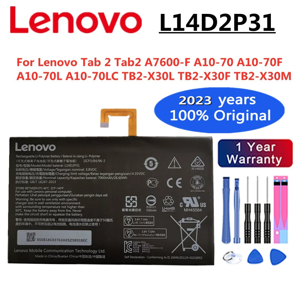 

100% Original L14D2P31 Battery For Lenovo Tab 2 Tab2 A7600-F A10-70 A10-70F A10-70L A10-70LC TB2-X30L TB2-X30F TB2-X30M Battery