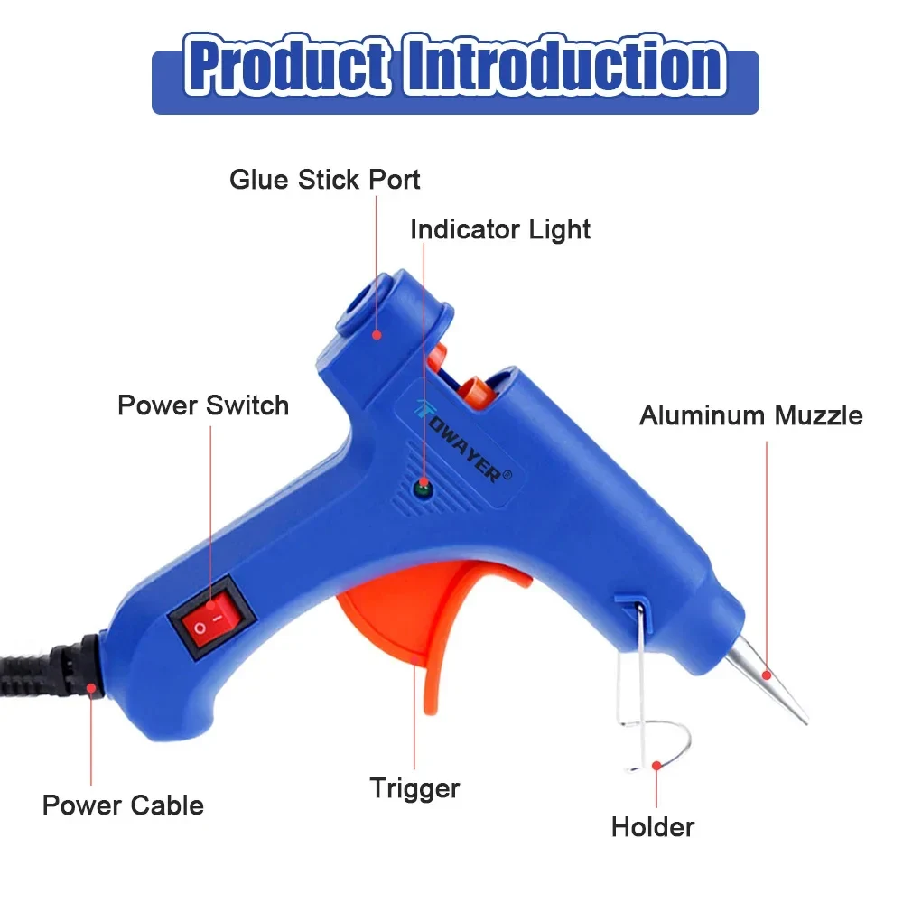 Hot Melt Glue Gun With 7mm*100m Glue Sticks 20W Electric Mini Household Tool