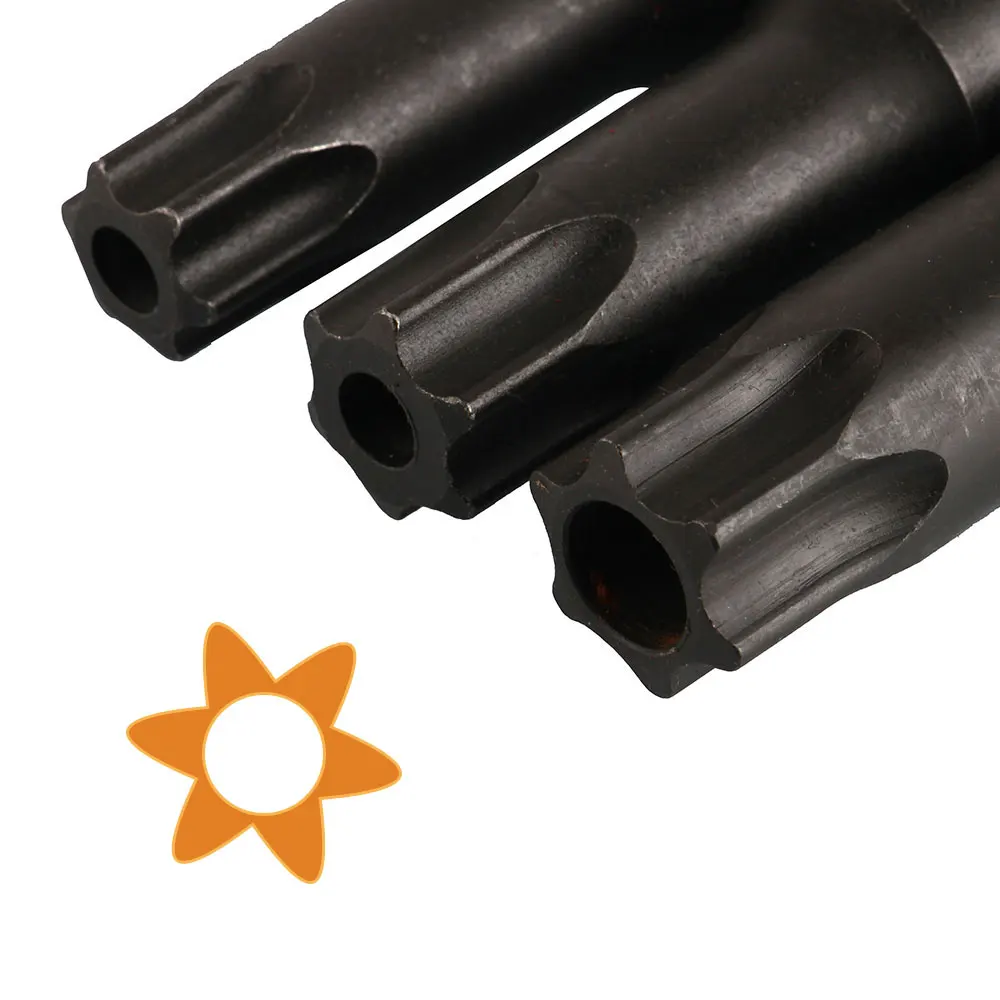 3Pcs 1/2 Sqaure Drive T80 T90 T100 Black Torx Socket Set of Tools Pneumatic Wrench Spanner Accessories 6