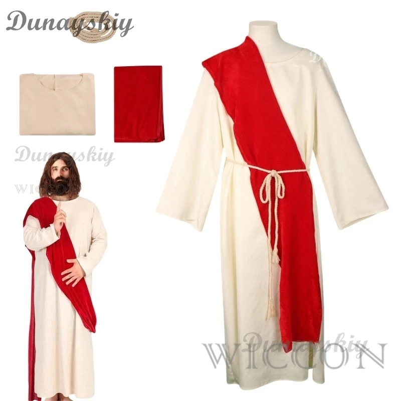 Adult-Religious-Christ-Jesus-Robe-Costume-with-Red-Sash-Purim-Cosplay ...