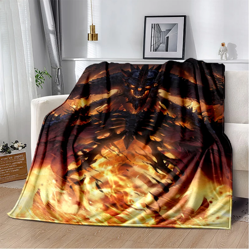

Diablo Art Printed Blanket Gedruckt Bettdecke Sofa Geschenk Gift Flannel Soft Plush Sofa Bed Throwing Blankets Anime Blanket
