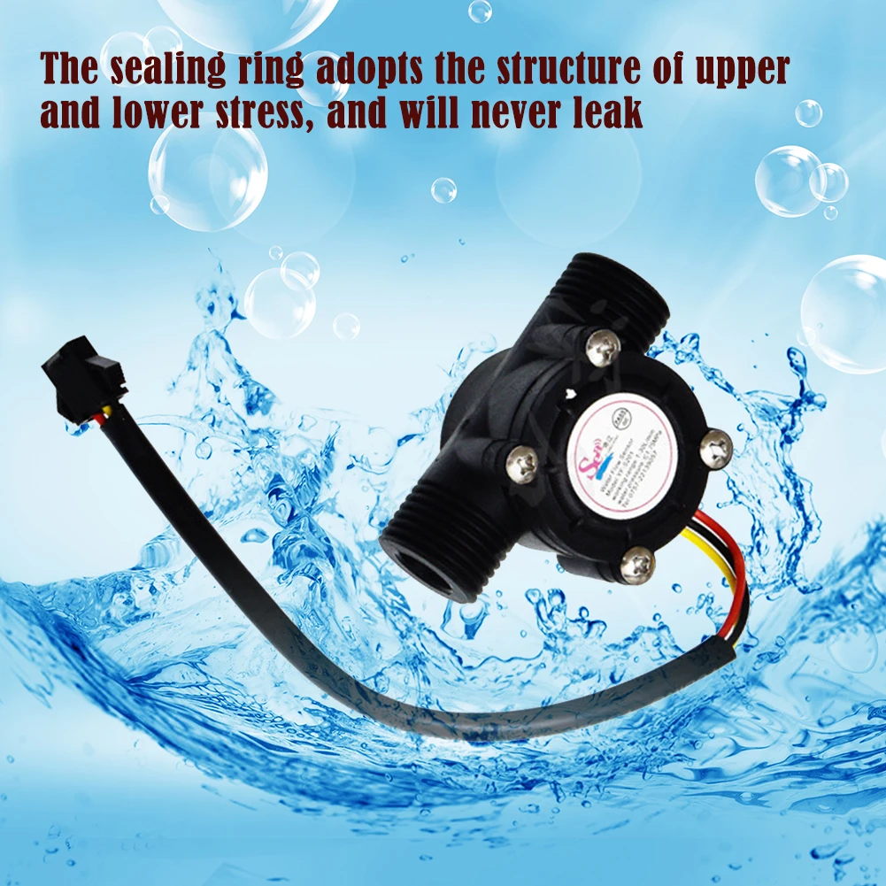 YF-S201 DC 5-18V 1/2 Inch Water Flow Sensor 1.75MPa Hall Effect Flow Sensor Hall Liquid Water Liquid