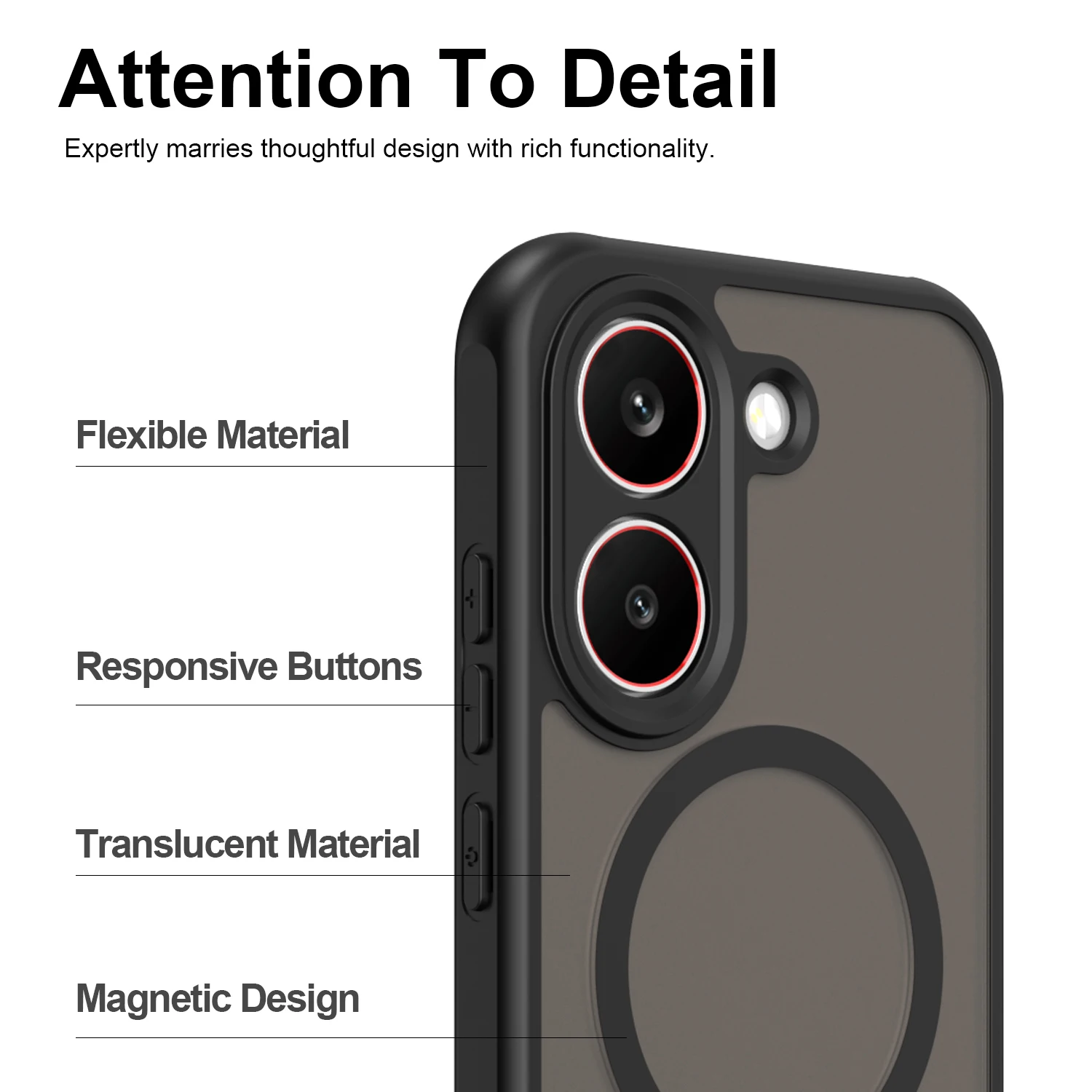 Matte Translucent Magnetic Shockproof Magsafe Phone Case