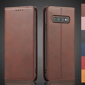 Magnetic attraction Leather Case for Samsung Galaxy S10 6.1" / S10+ plus 6.4" Holster Flip Cover Case Wallet Bags Fundas Coque 1
