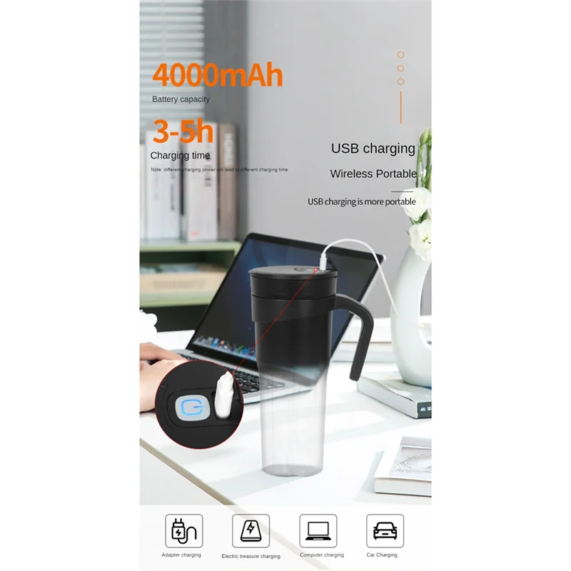 SOFT-портативный персональный блендер для коктейлей и смузи, блендер с 6 лезвиями, перезаряжаемой USB-ручкой и соломенной крышкой, блендер