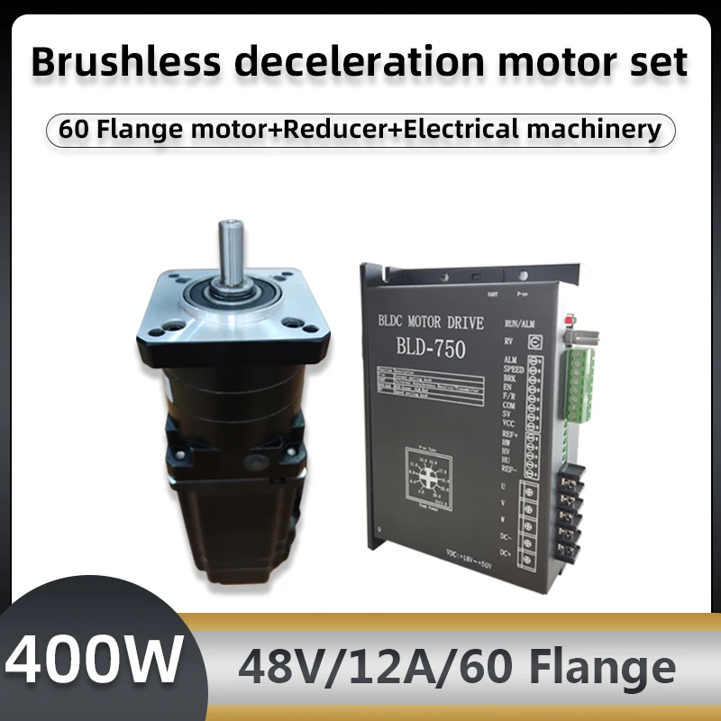 

Permanent Magnet DC Deceleration Brushless Motor 48V 400W BLDC Motor with Driver Planetary Gearbox High Torque Reducer Kits