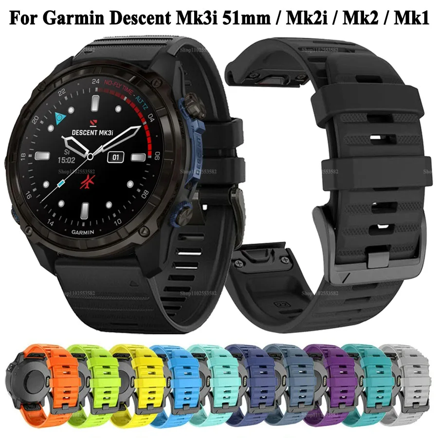 Cinturino Per Orologio In Silicone Da 26Mm Per Garmin Descent Mk3I 51Mm Mk2I Mk2 Mk1 Fenix 6X Pro 7X Pro 5X Plus Cinturino Da Polso Quickfit