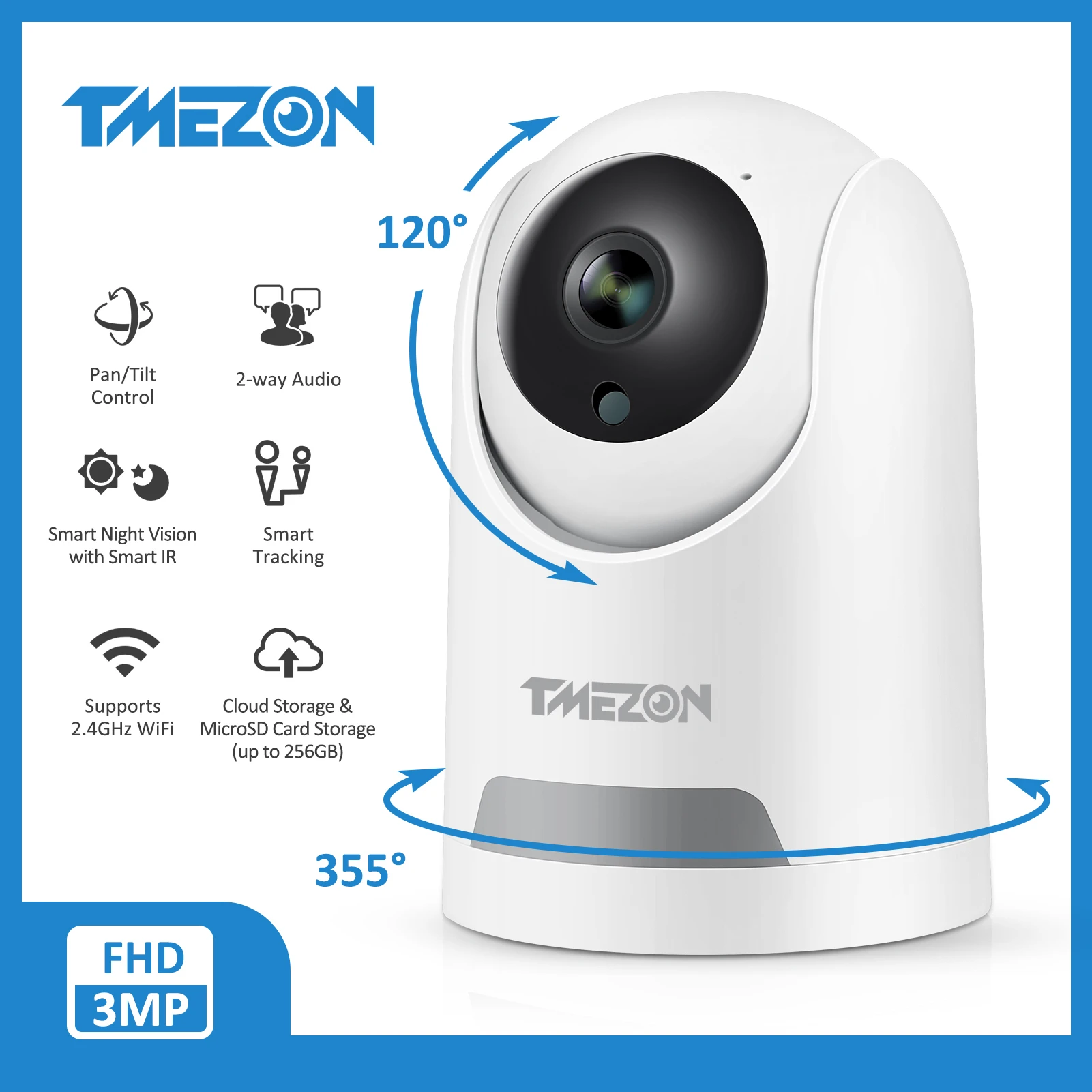 70 Off TMEZON WiFi 3MP PTZ Camera Security Camera System IP Camera