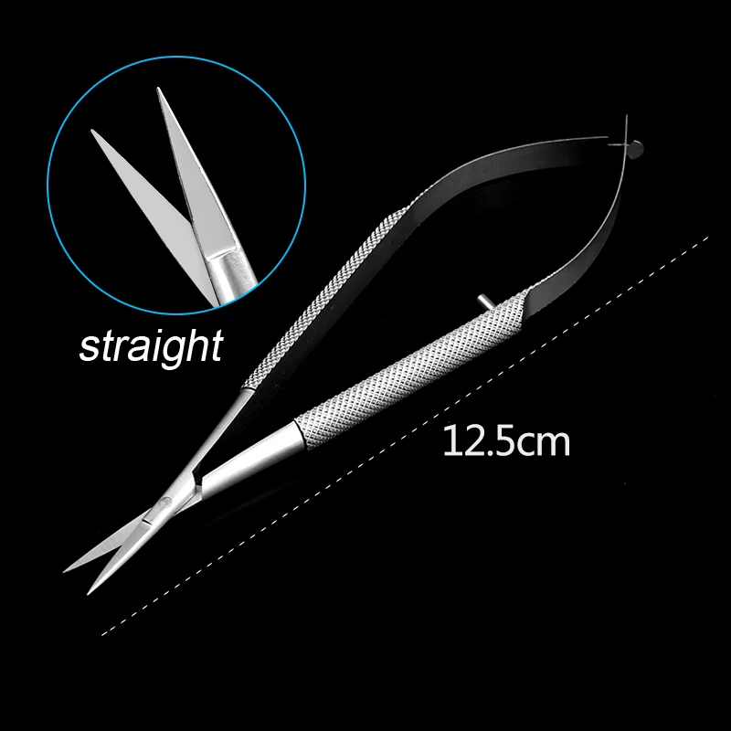 Cornea Scissors 1pcs Curved/Straight Head Micro Castroviejo Cornea Scissors Hand Tool Stainless Steel Instrument Ophthalmic