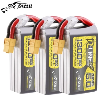 TATTU-R-LINE 5.0 14.8V 1300mAh 150C LiPo Battery With XT60 Plug For RC Helicopter Quadcopter FPV Racing Drone Parts 4S Battery 1
