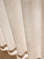 Korean Style Thickened Cotton and Linen Half Set Curtains for Bedroom Living Room and Curtains and Polyester 5