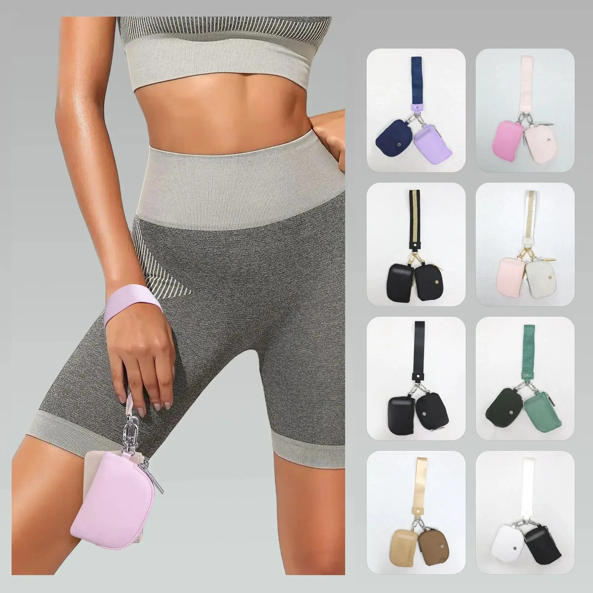 

Женский мини-кошелек на молнии, с ремешком на руку