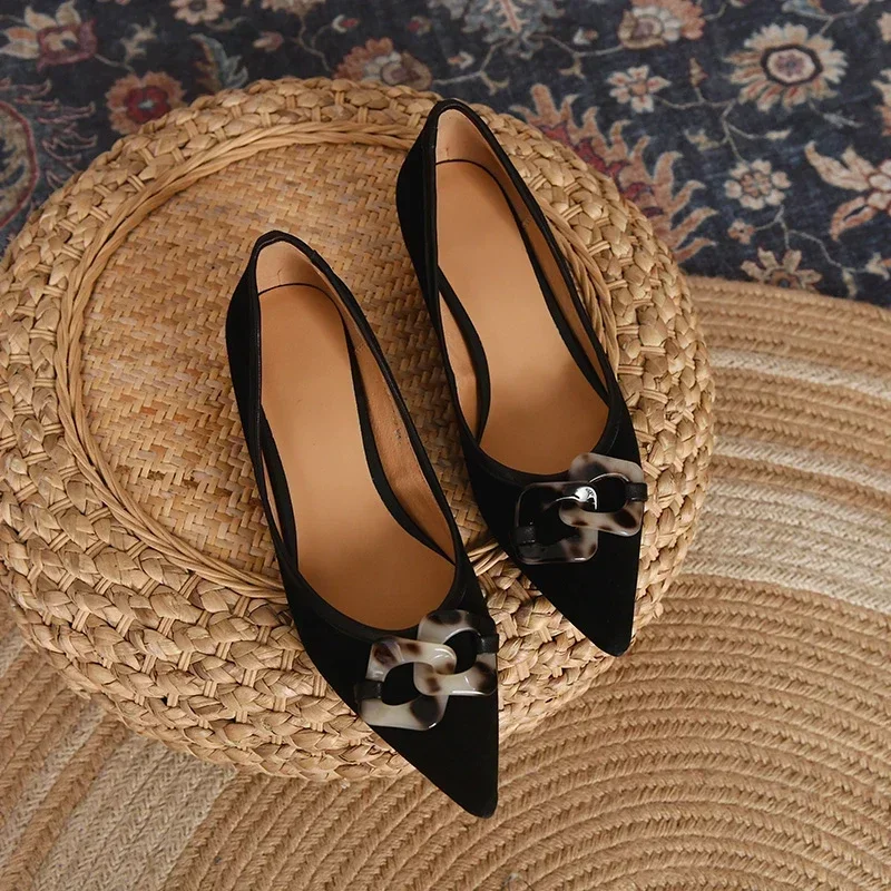 Women's Low Heel Shoes Pointed Toe Square Heel Sexy Women's Shoes Leopard Print Suede Outdoor Leisure Comfortable Zapatos Mujer 5