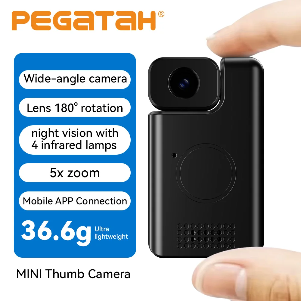 5MP 미니 WiFi 바디 카메라 초경량 휴대용 인체 추적 IP 원격 모니터링 IR 야간 투시 기능 내장 배터리 캠코더