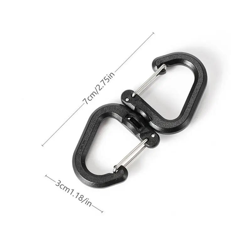 Camping Double Hooks Outdoor Hook Clip Multi-Use Outdoor S Chain Hooks Portable Backpack Locking Hooks With 360 Degree Swivel