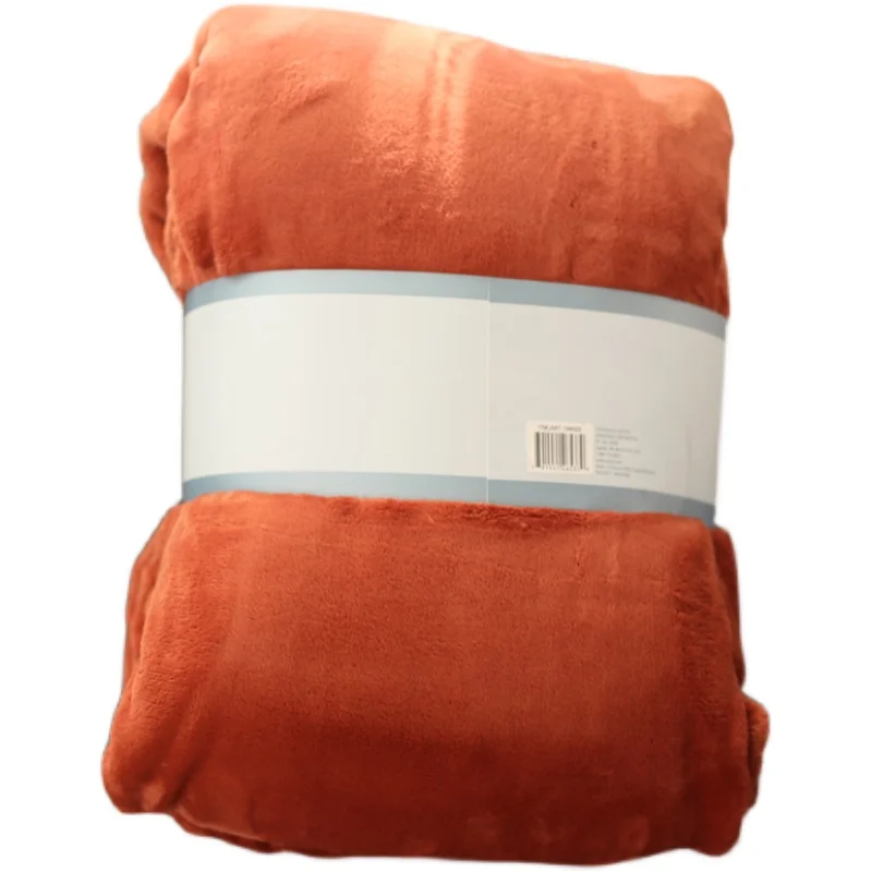

Export thick pure color milk fleece blanket coral fleece bed sheet super soft Q elastic large size flannel bed blanket