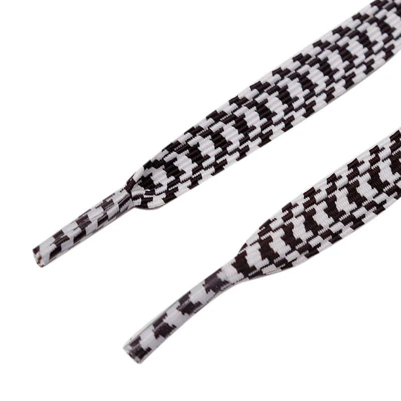 Weiou Lace Accessory Men Women Sneaker High Quality String 10.5MM Elastic Wide Lacet Black Alternate White Thickness Flat Tape