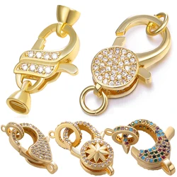 Juya 18K Real Gold Plated Accessory Fastener Closure Lobster Lock Clasps Material For DIY Needlework Beads Pearls Jewelry Making