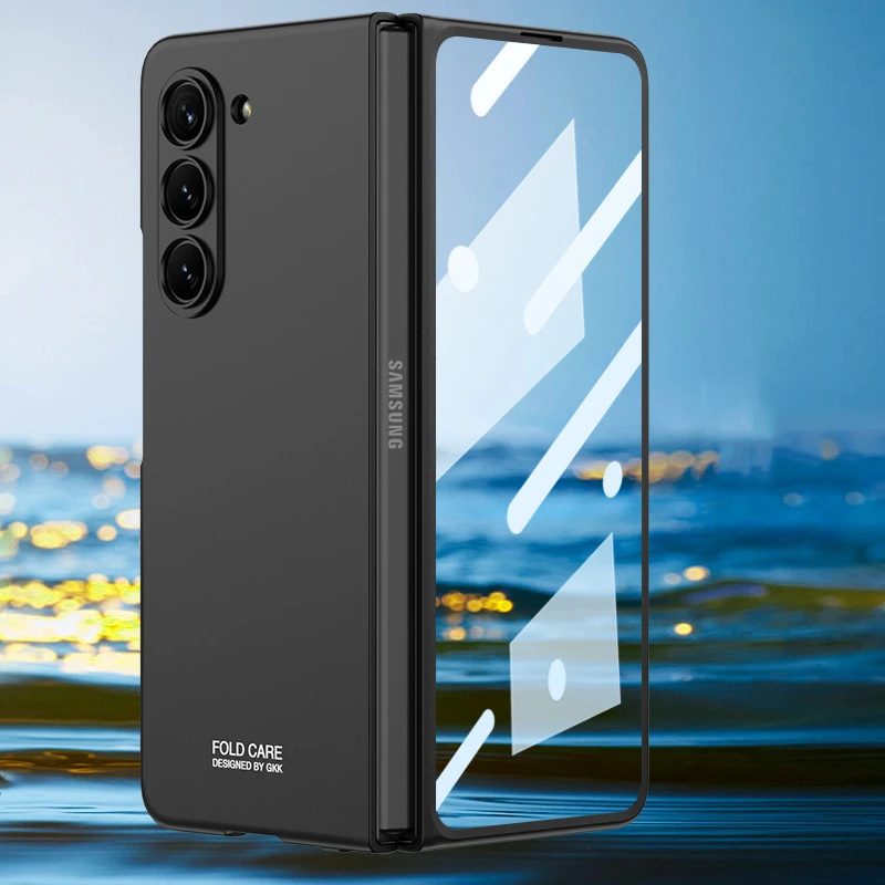 

Чехол для Samsung galaxy Z Fold 5, Ультратонкий Жесткий чехол для телефона из поликарбоната с передним стеклом для Galaxy Z Fold 5