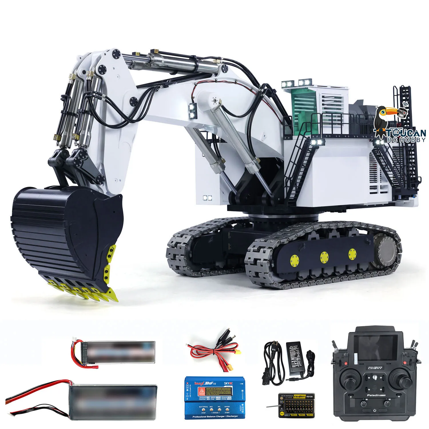 1/25 Metal R9800 Heavy RC Hydraulic Excavators Double Pump RTR PL18EVlite Remote Control Ready to Run Trucks Digger Light Motor 2