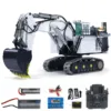 1/25 Metal R9800 Heavy RC Hydraulic Excavators Double Pump RTR PL18EVlite Remote Control Ready to Run Trucks Digger Light Motor 2