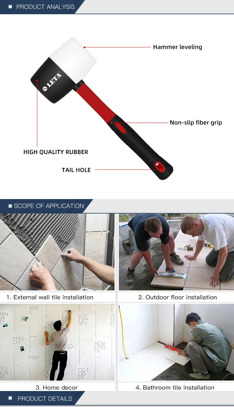 Description Picture 3 of itemRubber Hammer with Plastic Handle 16oz