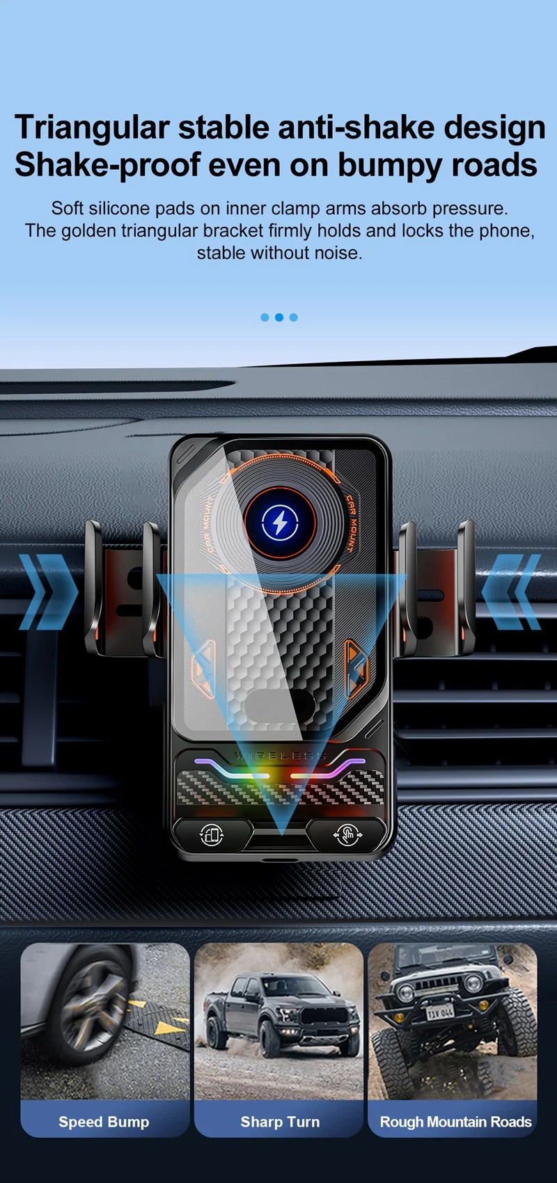 15W Universal Car Phone Wireless Charger Holder Touch 90° Rotation Mount for Samsung S25 S24 Iphone 17 16 15 14 13 12 11 Pro Max
