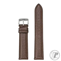 Elegant Universal Brown Genuine Leather Watch Band - Adjustable Cowhide Strap - 18mm (Dark Brown)