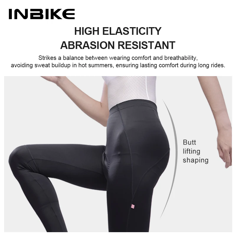 INBIKE 2024 여성용 사이클링 바지 긴 패딩 자전거 스타킹 포켓이있는 라이딩 용 레깅스 MTB 산악 자전거 바지 액세서리