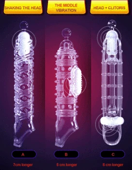Penis Sleeve Extensions Condom Male Enlargement Delay Vibrators Clits Massager Cock Ring Vibrating Penis Cover Sex Toys For Men 5