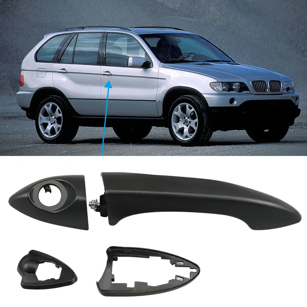 

NICECNC RHD Car Outside Exterior Door Handle Kit For BMW X5 E53 2000-2006 Right Side Door Handle Cover Accessories 51218243617