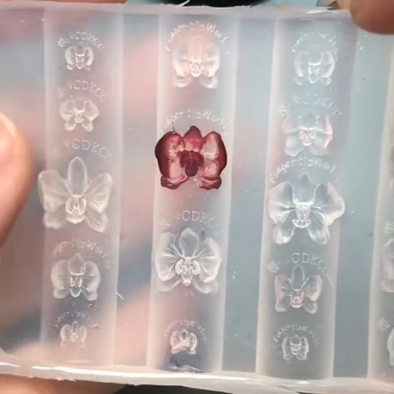 1개 꽃 모양 3D 아크릴 네일 몰드 핸드 인그레이빙 몰드 네일 아트 장식 실리콘 네일 아트