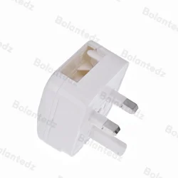 European to UK Travel Power Adapter with 5A Fuse - British Plug Outlet Charger (WHITE)
