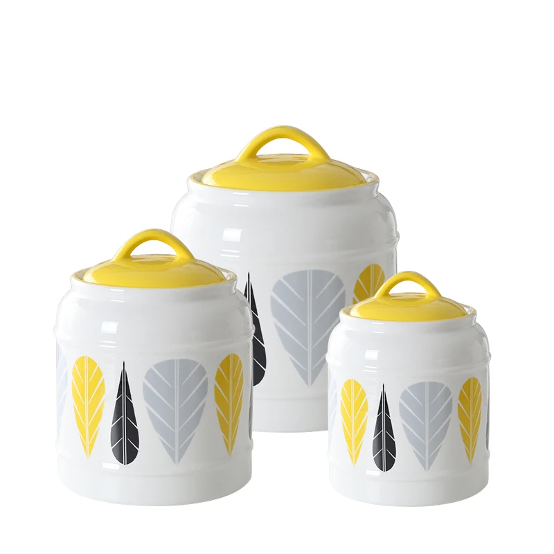 Household Kitchen Ceramic Large Capacity Sealed Jar Milk Powder Tea Grains Snack Storage Coffee Sugar Set | Дом и сад