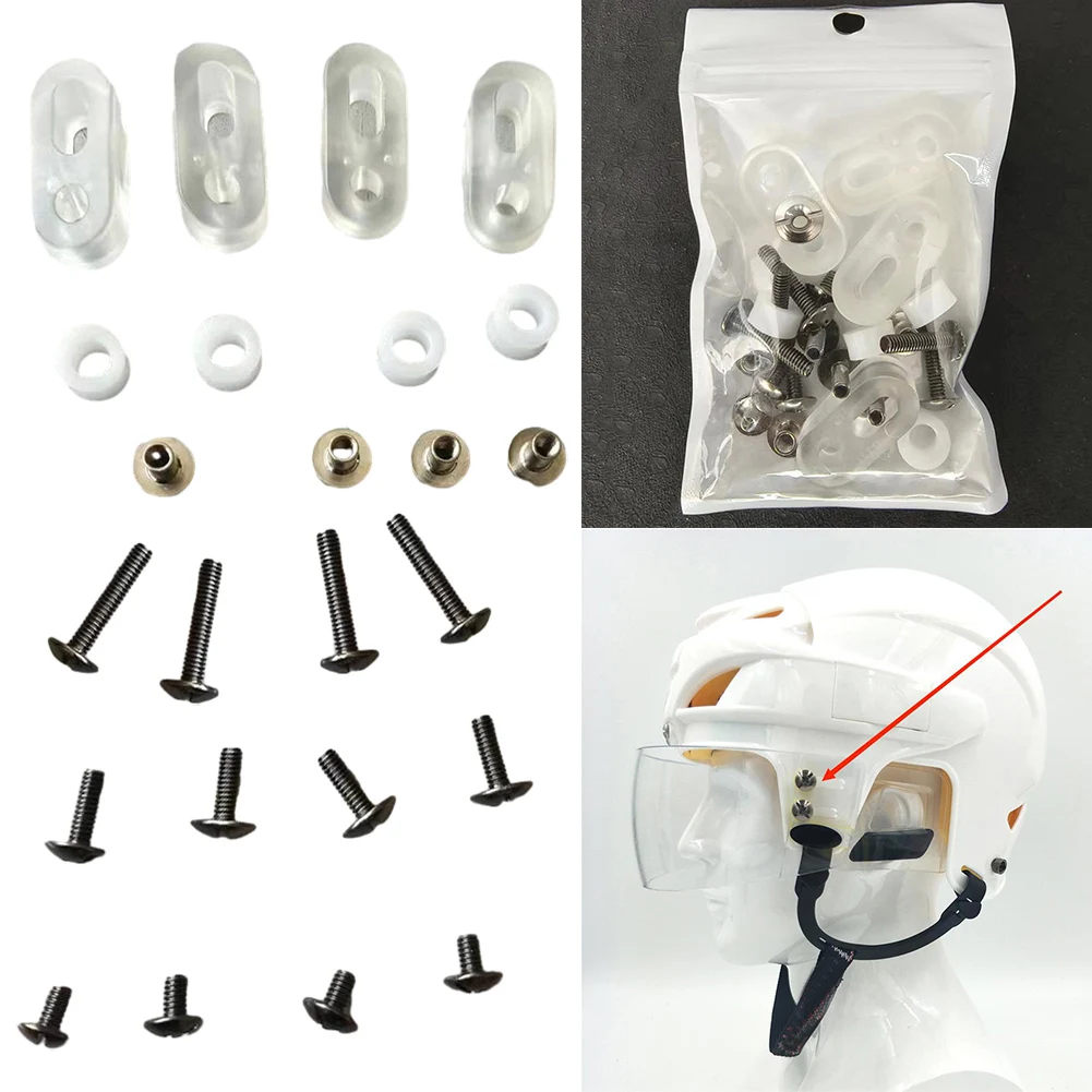 

Helmet Facemask Goggle Fastener Ice Hockey Helmet Repair Kit Screw With Nuts Goalie Helmet Visors Fastener